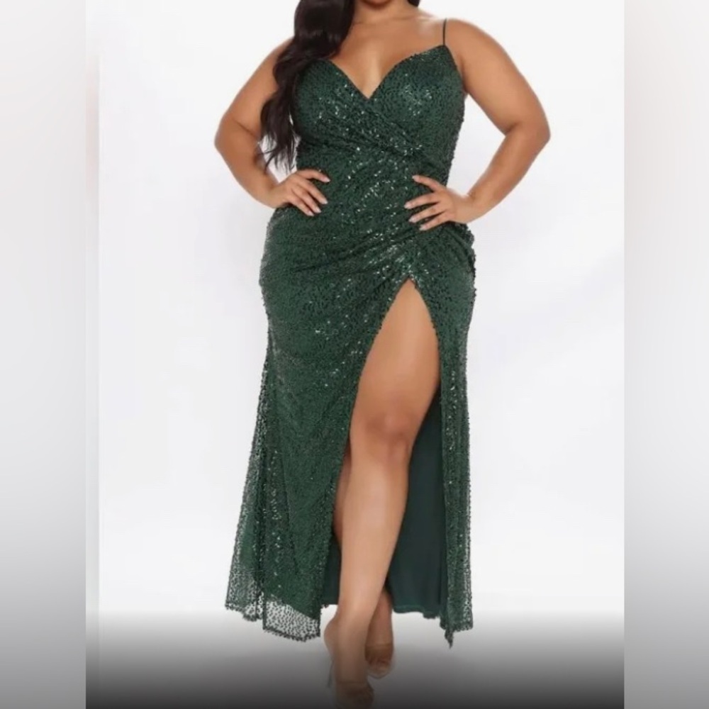 Green Sequin Gown